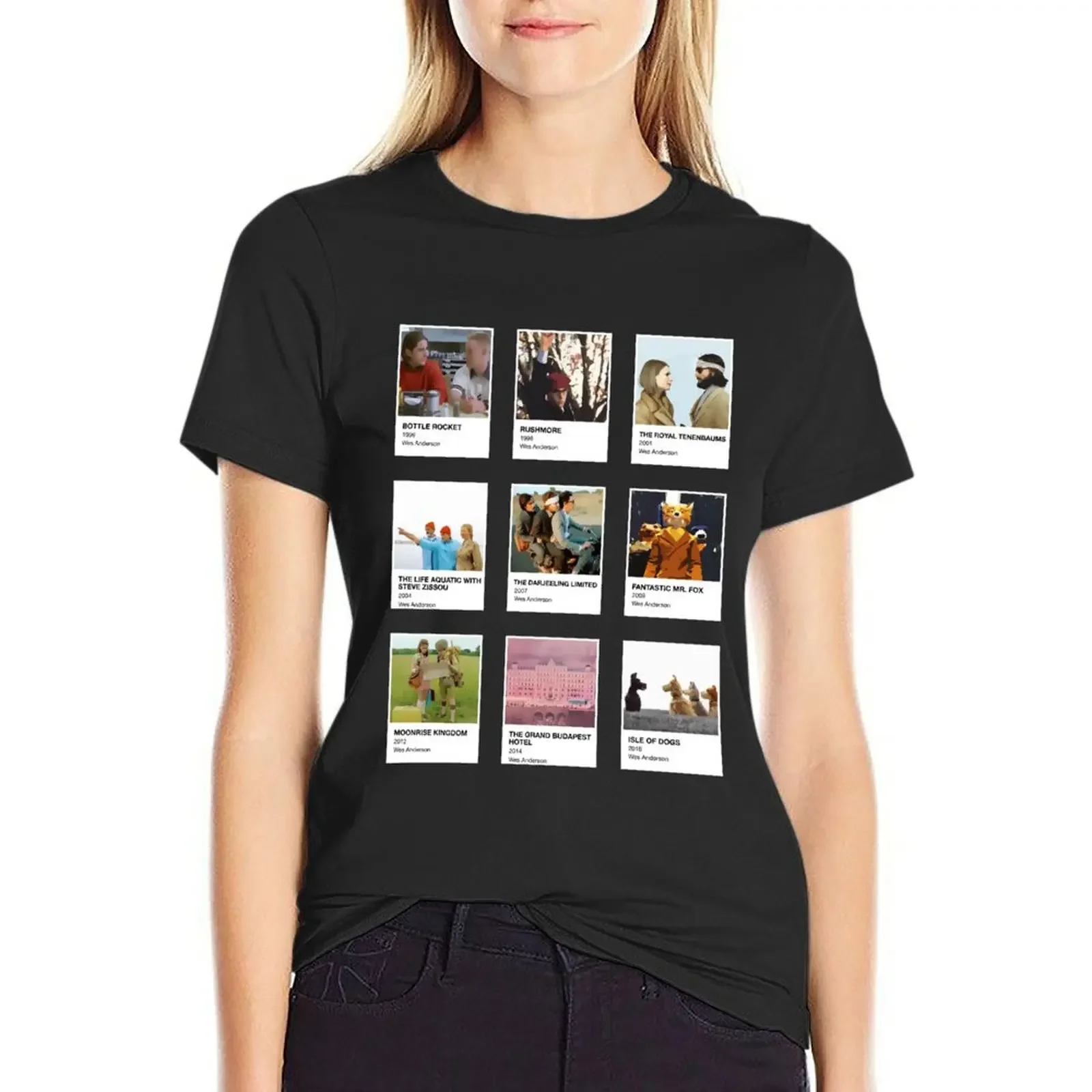 

Pantone Wes Anderson in a black background T-Shirt blanks cute tops quick drying Top Women