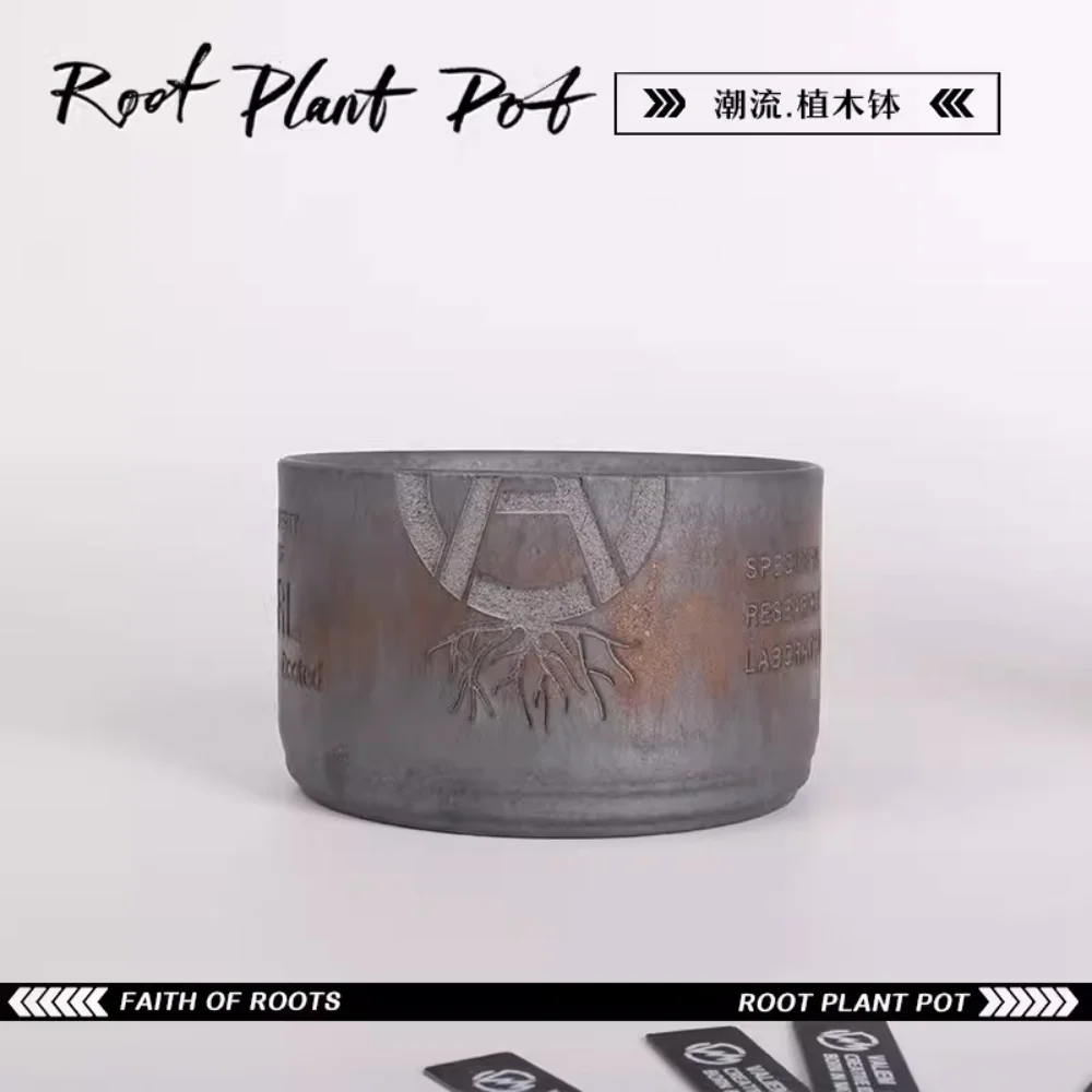 Trendy root plant flower pot cactus pocket elephant foot sumac Ebisu smile big black ivory palace planter bowl