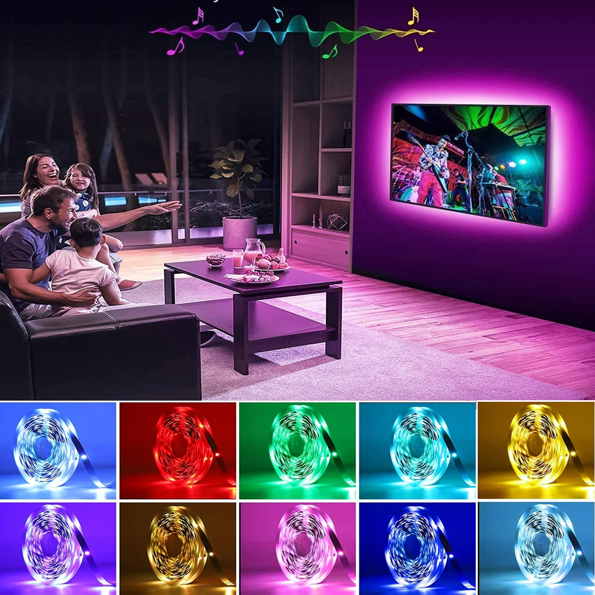 RGB 5050 Led Strip Light Bluetooth App Control 5V USB Led Tape Flexible Ribbon Diode Tape for TV Backlight Room Decoration