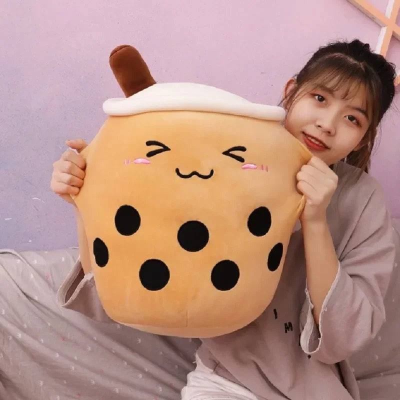 24/70CM Real-life Bubble Tea Plush Toy Boba Milk Tea Plushie Toy Soft Stuffed Hug Pillow Balls Bubo Tea Cup Cushion Gift Girl