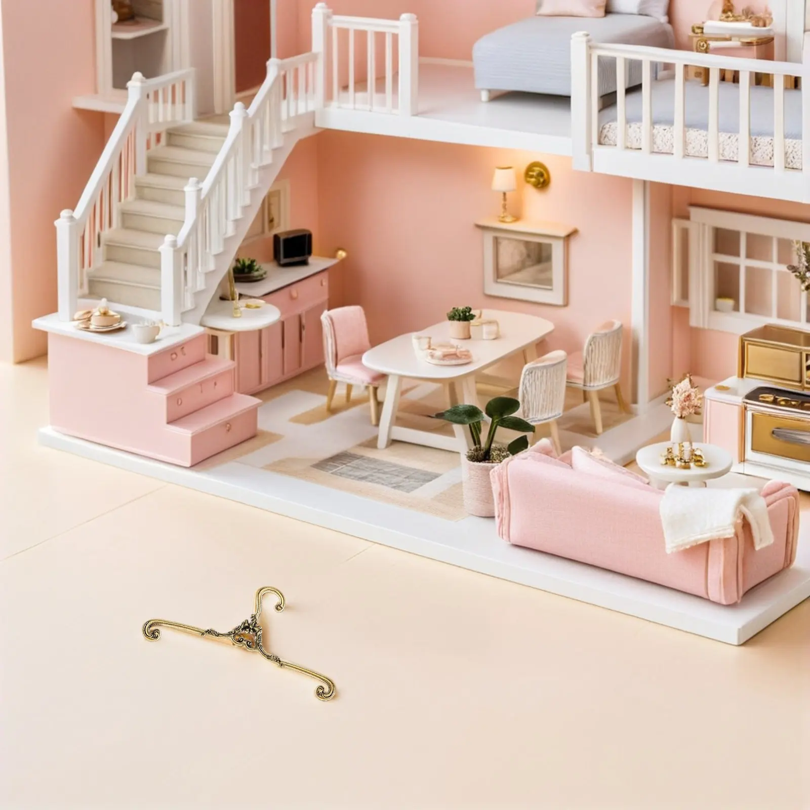 

48Pcs Metal Miniature Coat Hangers Vintage Style for Dollhouse Wardrobe Display Clothes Storage Accessories Gown Hangers