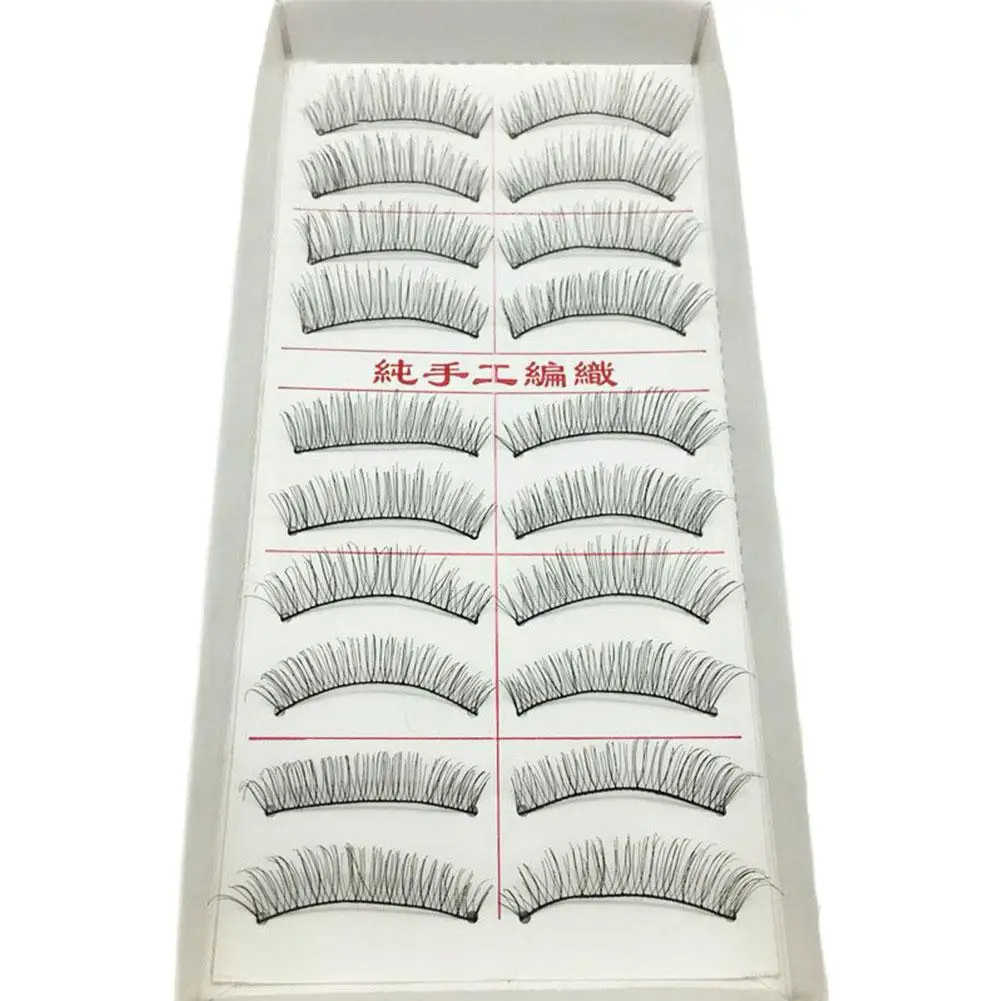 10pair Natural False Eyelashes Soft Long Eyelash Fake Makeup Lash Tool Thick Extension Eye Lashes Makeup Daily Eye W4o5