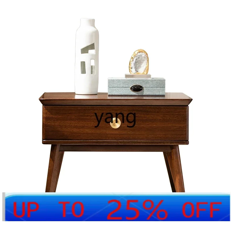 

LMMmodern simple new Chinese bedside table ebony solid wood bedside table