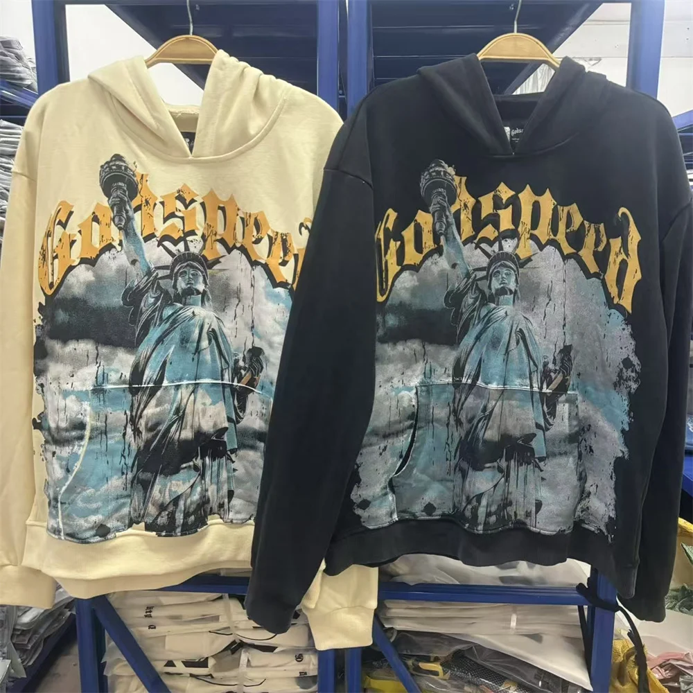 

Мужская и женская толстовка с капюшоном Godd Free Godd с принтом логотипа, модная брендовая осенне-зимняя повседневная удобная длинная толстовка Sve...