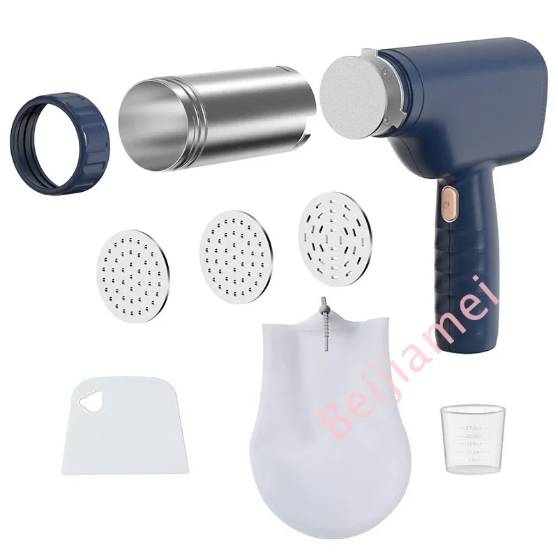 ماكينة صنع المعكرونة الكهربائية المحمولة الأوتوماتيكية ماكينة صنع المكرونة القابلة لإعادة الشحن اللاسلكية بزر واحد للتحكم في شحن USB