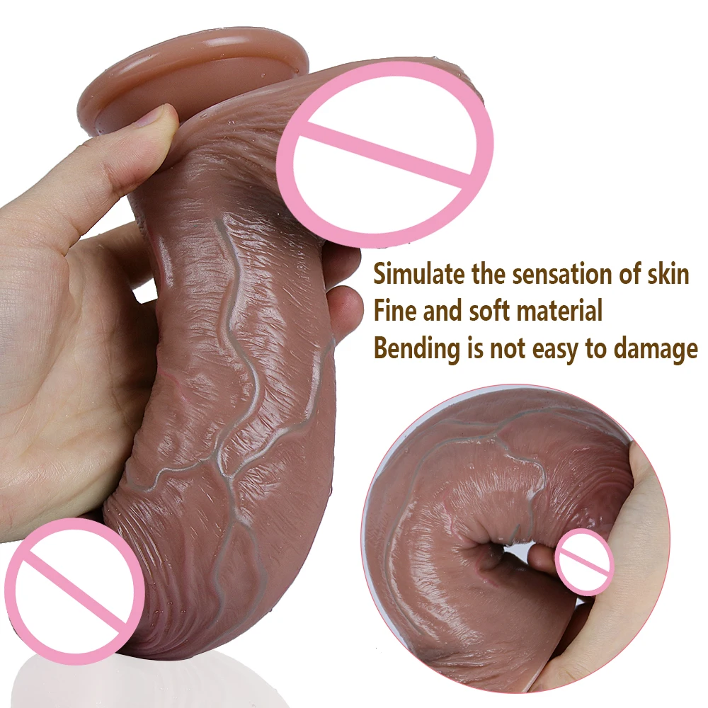 7/8Inch Realistic Dildo Skin Feeling Silicone Penis Suction Cup Artificial Rubber Big Dick Gay Anal Sex Toy Vaginal Stimulato