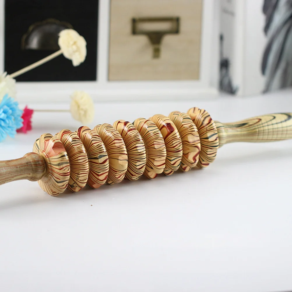 

1 шт. деревянный девятиколесный массажер для брюшного пресса, многофункциональный массажный ролик для всего тела, ручной массажный инструмент для расслабления мышц