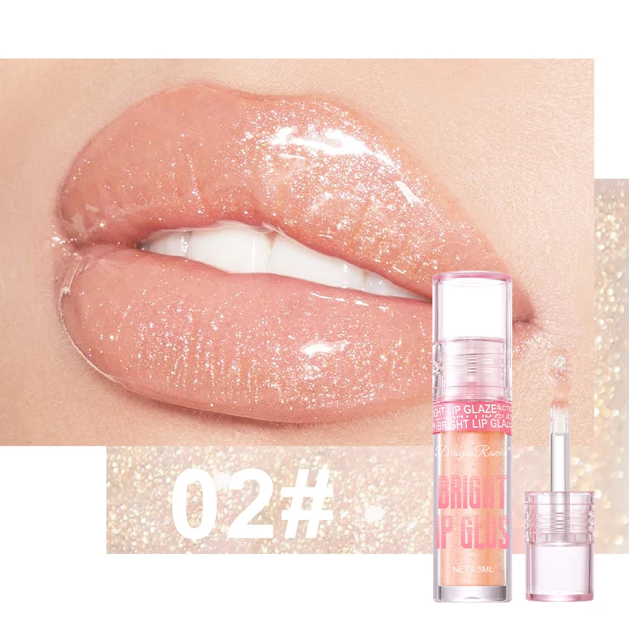 Espelho hidratante brilho labial pérola espumante batom líquido lábios maquiagem cuidados transparente água lábio esmalte compõem cosméticos