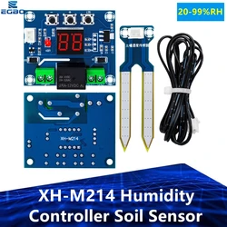 XH-M214 Humidity Controller Soil Sensor Module 20-99%RH Automatic Control Irrigation Computer System Red Digital Display Module