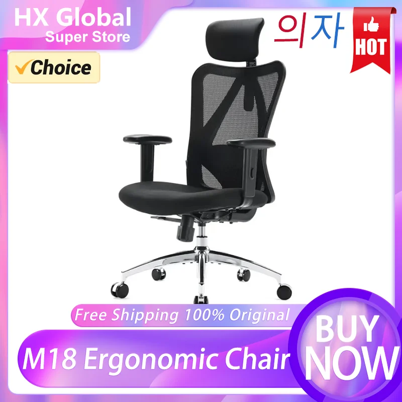 [Hot-Sale] SIHOO M18 Ergonomic Office Chair E-sport for Big and Tall Gaming Adjustable Headrest with 2D Armrest Lumbar Support