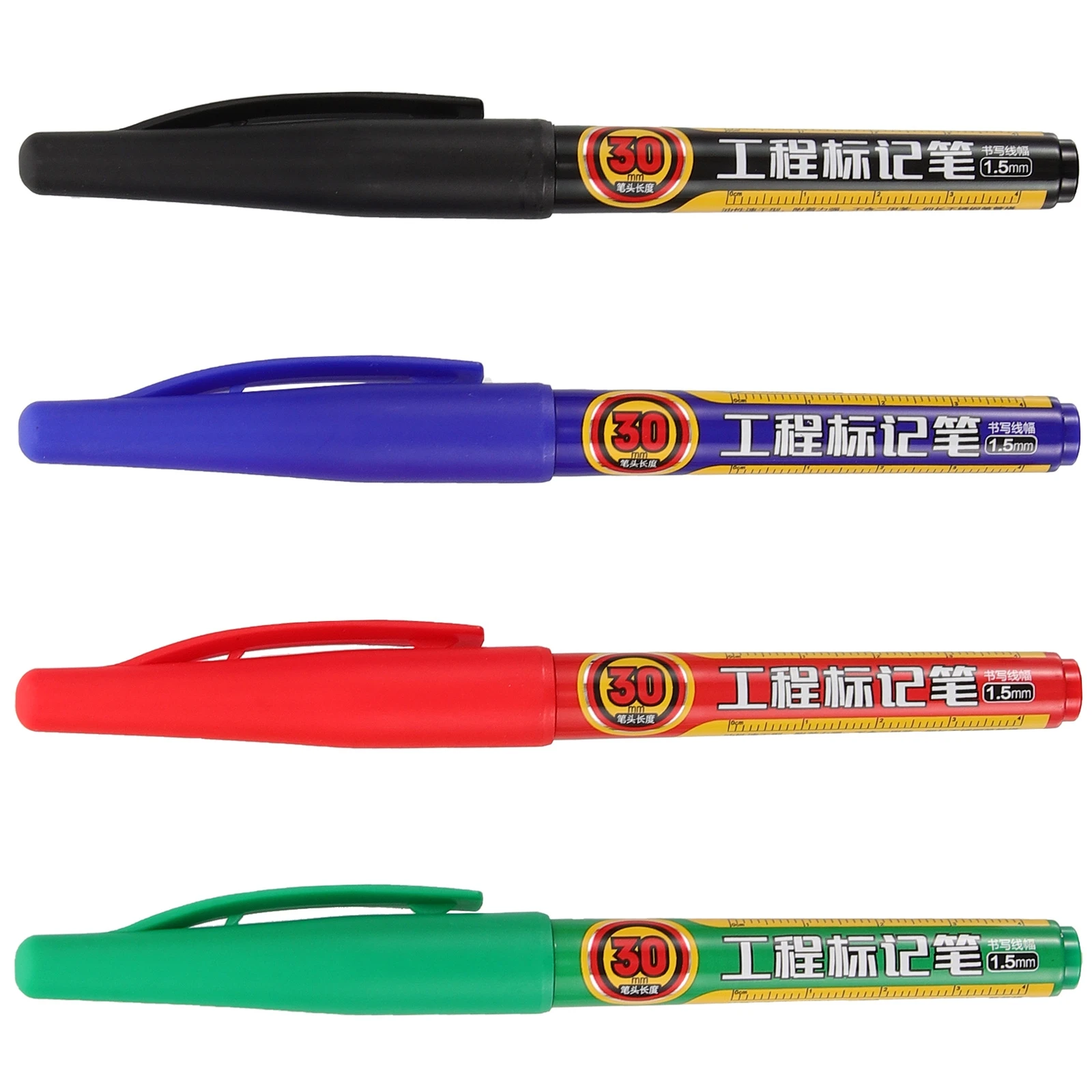 

4pcs Industrial Marker Long Tip Deep Hole Pen Carpenter Woodworking Tool Metal Glass Surface Multi-Function Fine for Hardware
