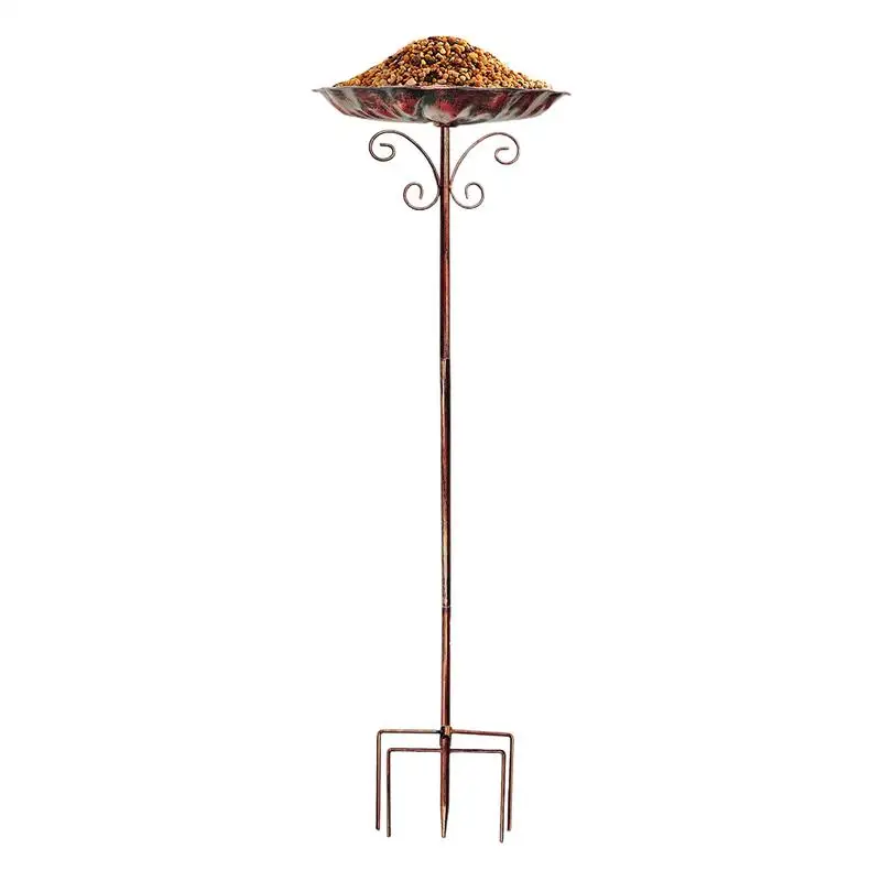 

Outdoor Bird Bath Lawn Birdfeeder Standing Metal Bird Feeder Bowl Height Adjustable Winterproof Decorations For Yard Patio Deck