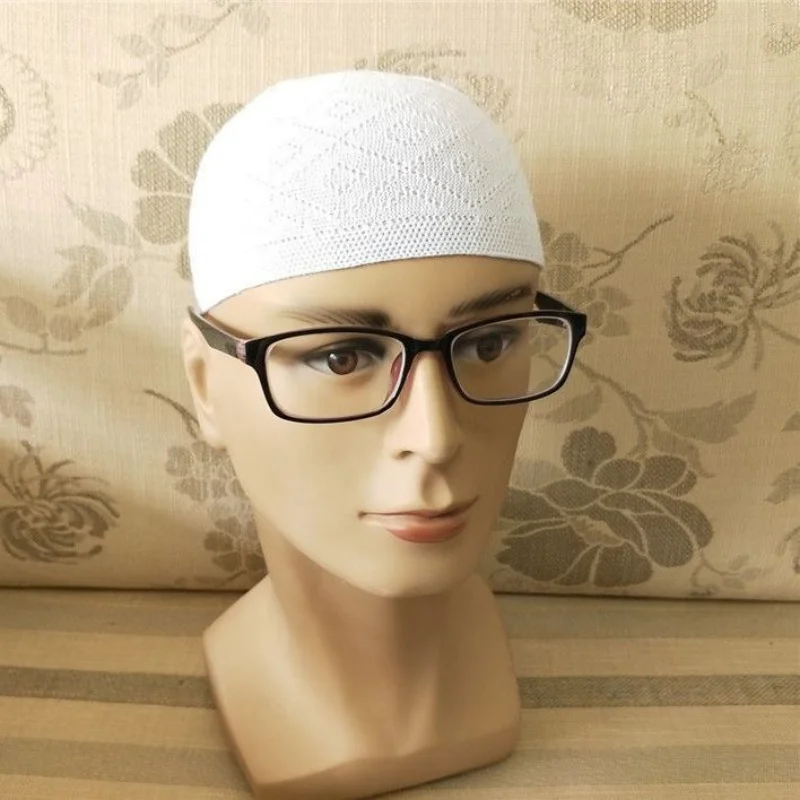 Fez Muslim Caps For Men Clothing Freeshipping Turkey Prayer Hat Knitted Kufi Kippah Islamic Saudi Arabia Jewish Mesh Wool White