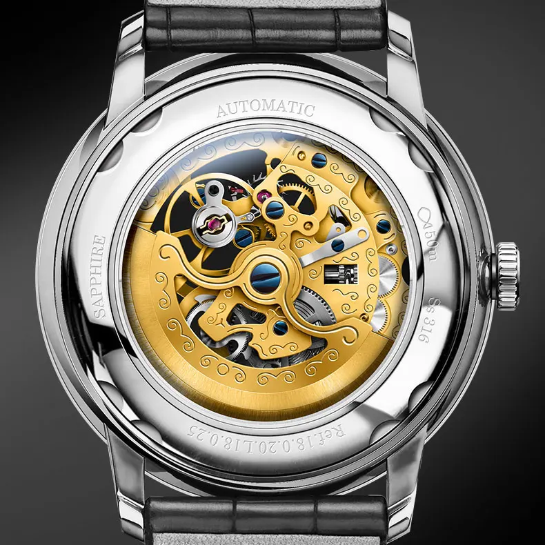 LOBINNI Heren Automatische Horloges Mode 40MM Mannen Horloge Luxe Mechanisch Horloge 50M Waterdicht Saffier Vlindersluiting