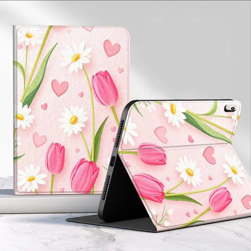 capa-para-tablet-huawei-mediapad-matepad-pro-air-12-x-t5-t10s-m6-m5-c5e-se-11-115-polegadas-com-estampa-de-tulipa-rosa-popular