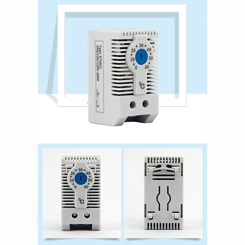 【Hot Cake】5X KTS011 NO Normally Open Adjustable Mechanical Temperature Controller Cabinet Thermostat Din Rail,Used For Cooling
