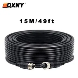 15M/49ft 4 Pin Aviation Extension Video Cable for Bus Turck Van Lorry RV Monitor CCTV DVR TV  Camera Connection