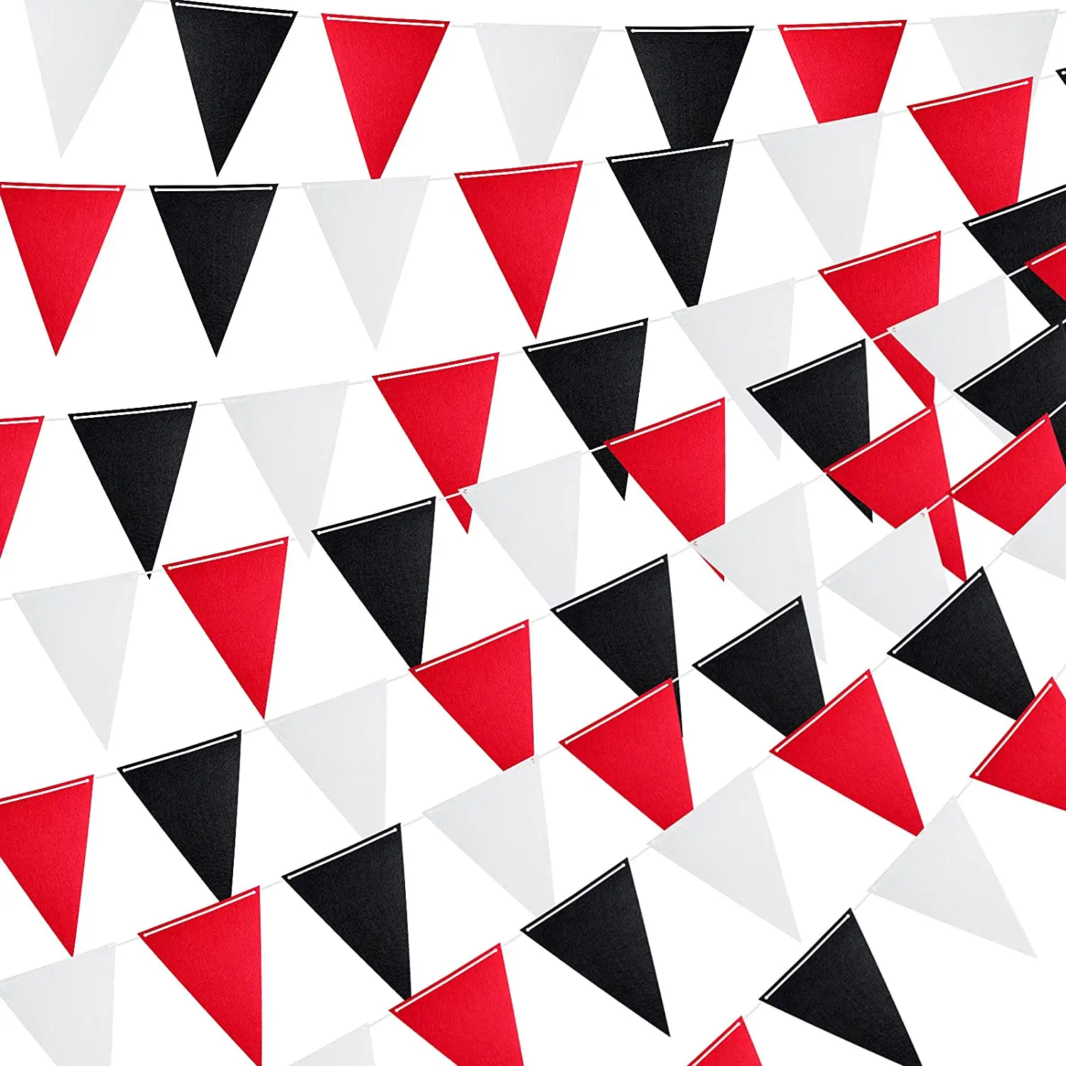 

Red Black White Banner Halloween Party Decorations Triangle Flag Fabric Pennant Garland Bunting for Wedding Graduation Birthday