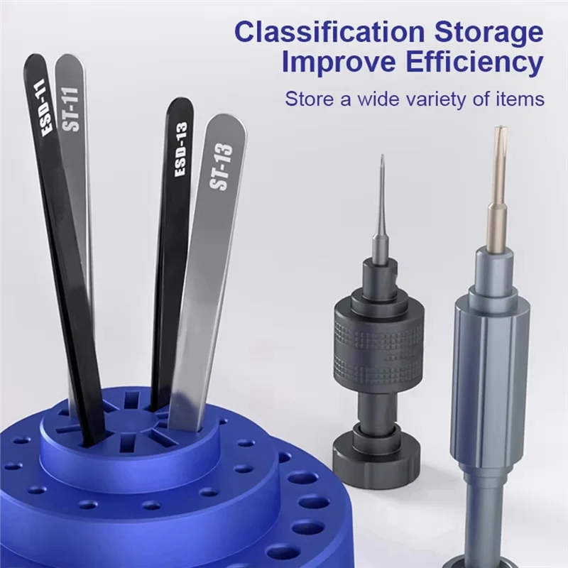 

Multi-Hole Slot Sorting Box 360° Rotating Organizer Multi-Functional Repair Tool Storage Rackabkw