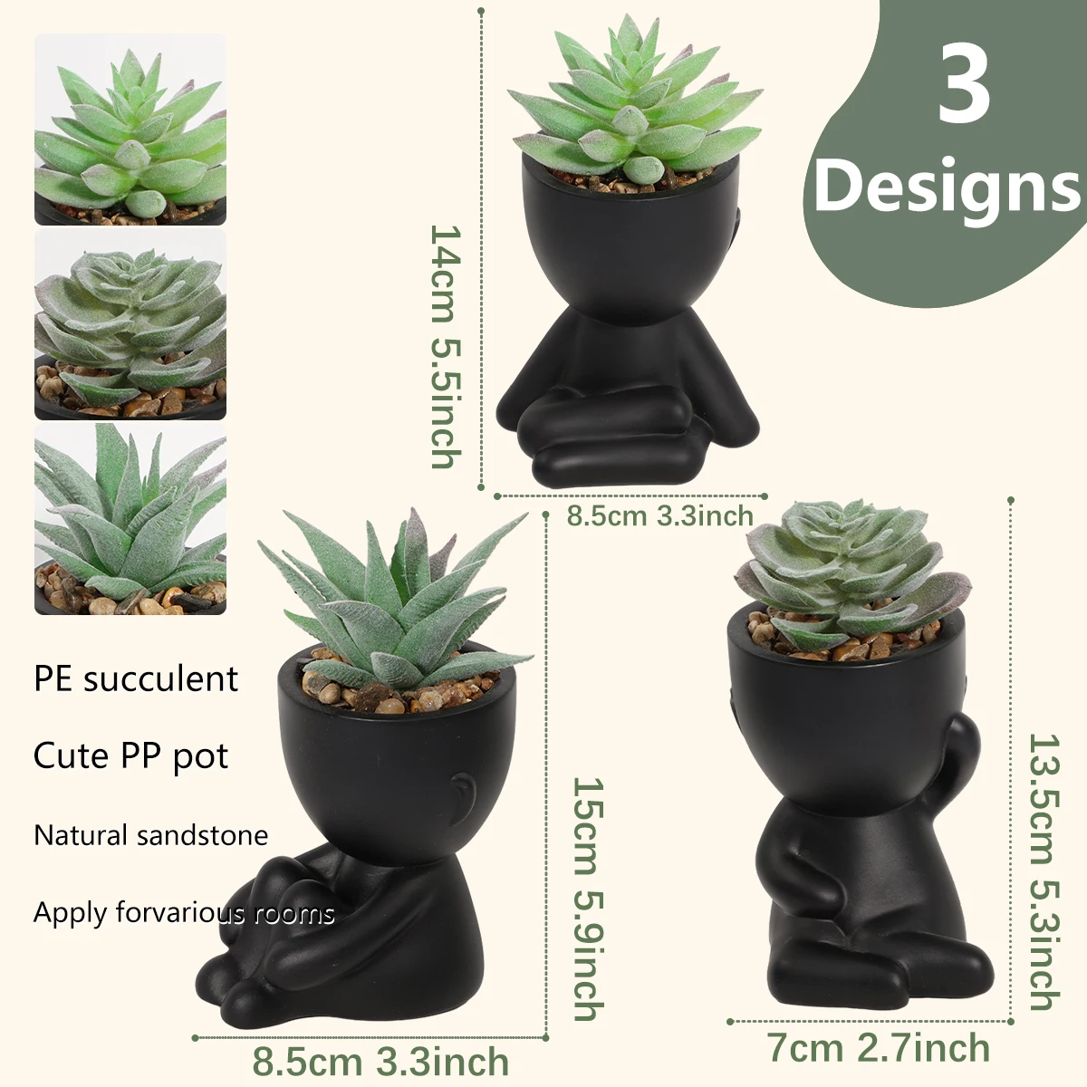 XIYA FLOWER Sztuczna roślina doniczkowa Aloe Czarna miniaturowa doniczka z postaciami Owłosiona sukulenty Hurtownia Materiał PE Wystrój domu