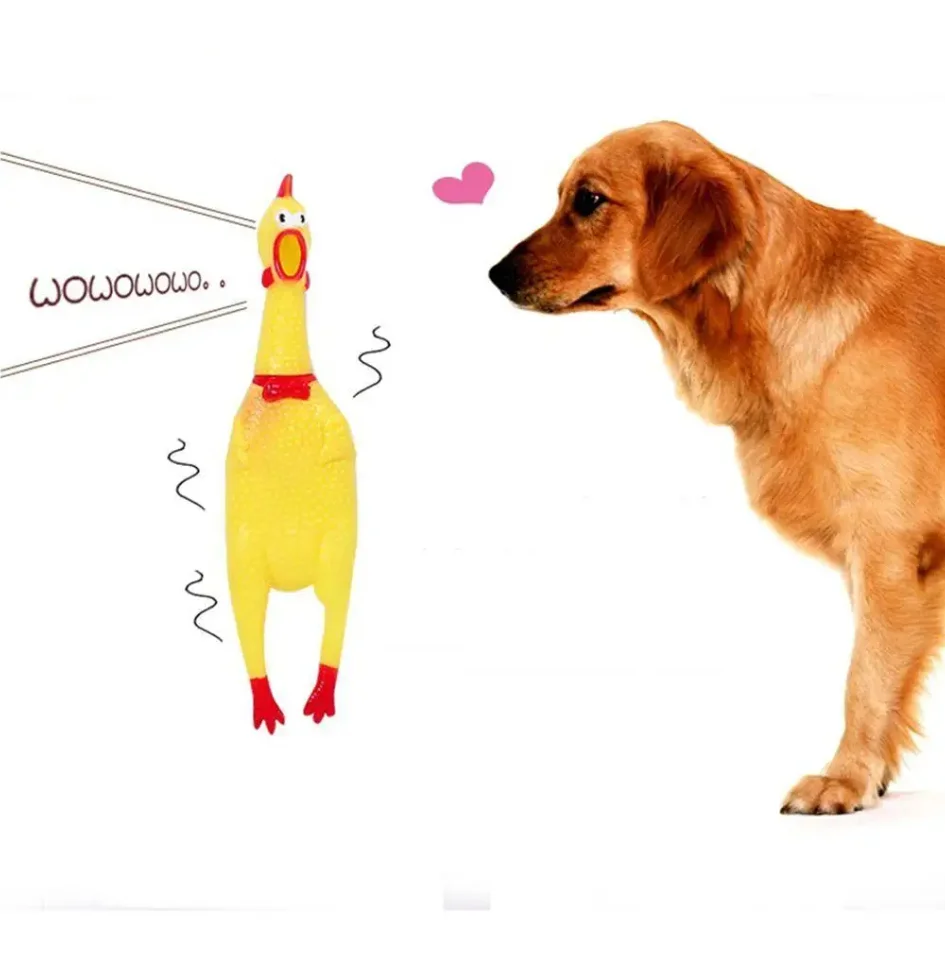 

1 Piece Lovely Rubber Cute Pet Squeaky Toy Pet Supplies Screaming Chicken Pet Dog Chew Toy