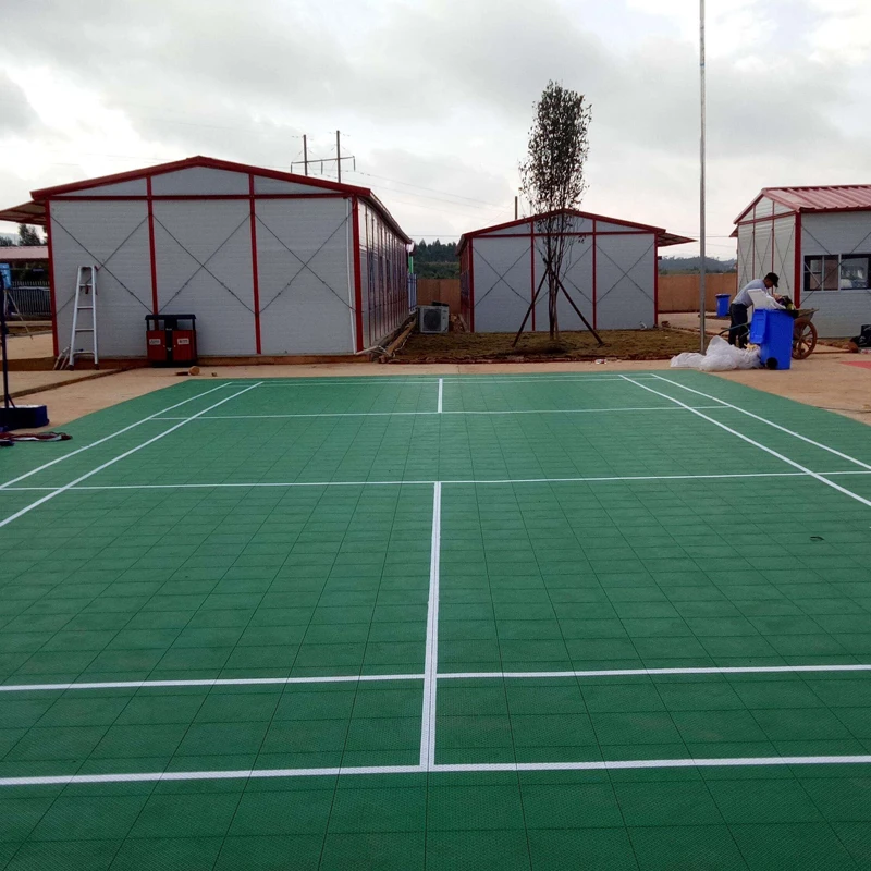 Beable Easy Install Outdoor Badminton Interlocking Floor Multi-purpose Game Surface Included White Game Lines Logo