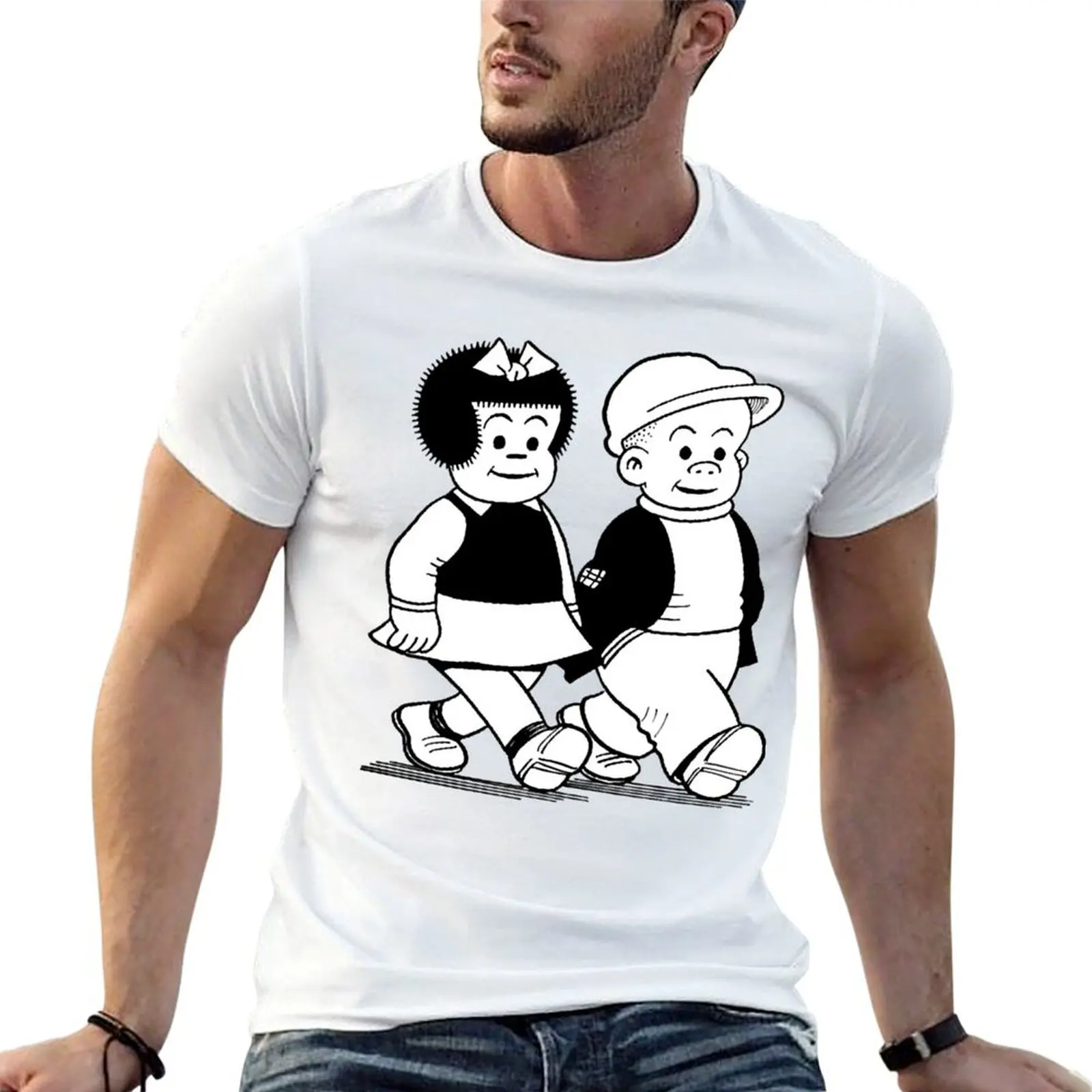 Футболка Nancy et Sluggo V classique с модным буквенным принтом