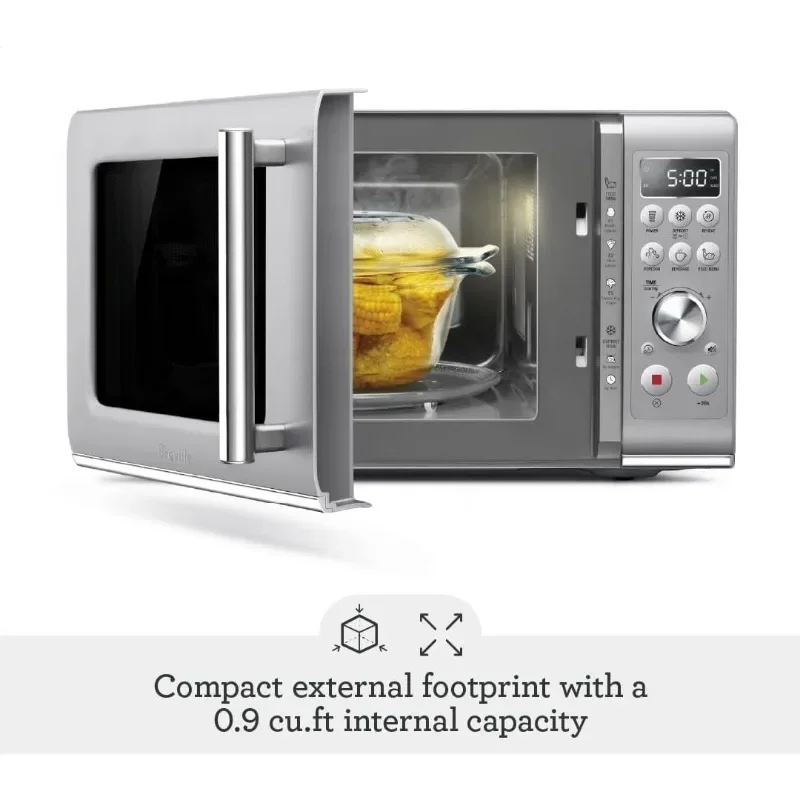 Breville Countertop Compact Wave Soft-Close Microwave Oven, Silver, BMO650SIL