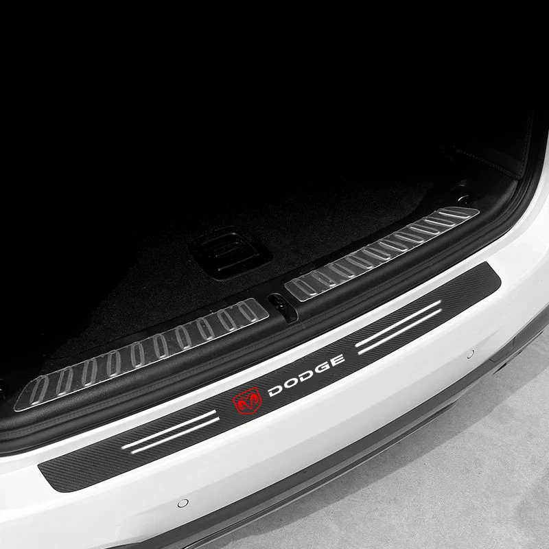 Carbon Fiber Car Trunk Bumper Protective Sticker for Dodge SRT NITRO Durango Caliber Viper Coolway CARAVAN JOURNEY Accessories view 4