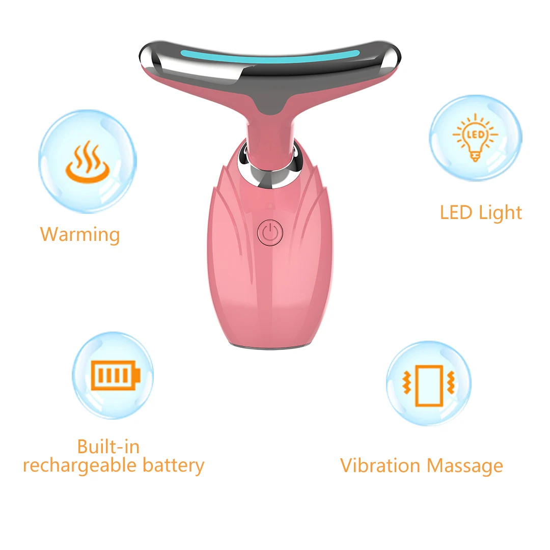 Massageador facial e de pescoço, ferramenta facial, dispositivo recarregável de beleza de pescoço, massageador de pescoço, dispositivo de beleza para cuidados domiciliares