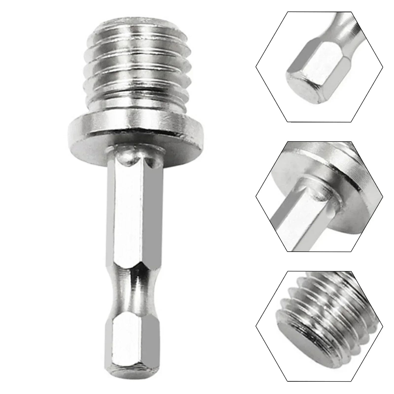 M14 Drill Adapter 1/4 Hex Shank Drill Adapters Screw Thread Connecting Rod Angle Mill Handle Polishing Grinder Electric Tool