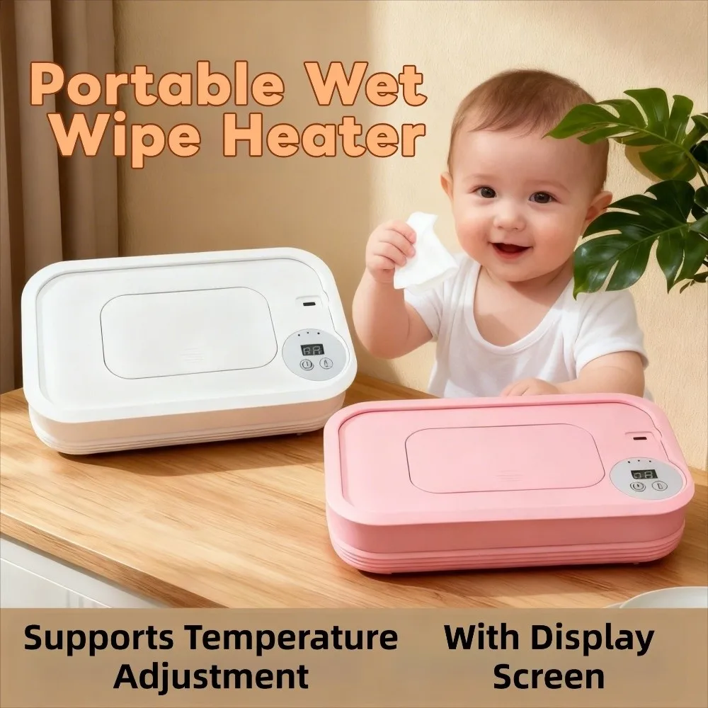 USB Plug-In Portable Wet Wipe Heater 3-Level Temperature Heating Large Capacity Mini Moisturizing Tissues Dispenser/Heater
