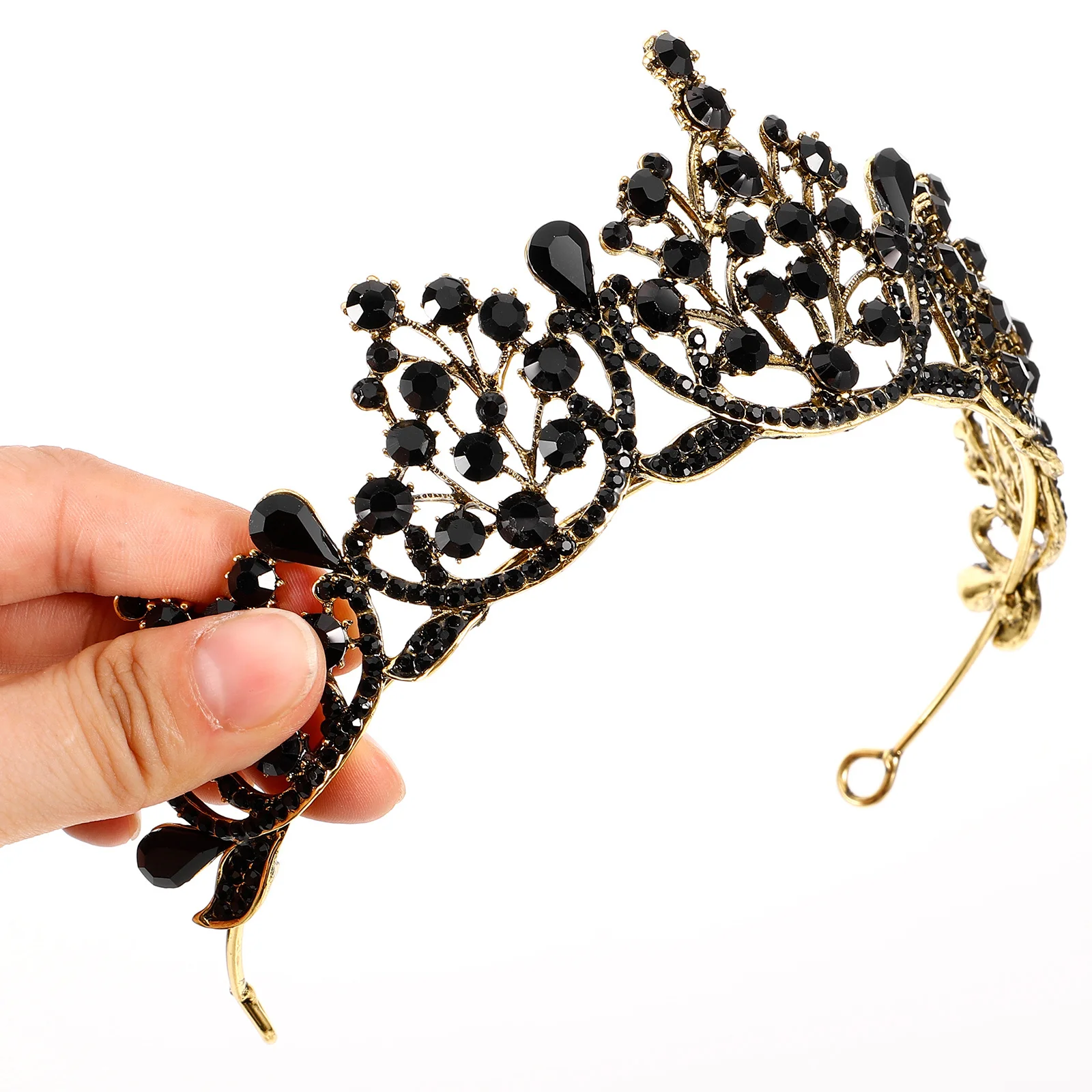 

Baroque Vintage Black Bridal Crown Party Headdress Wedding Dress Accessories Bridal Hair Accessories Vintage Crown