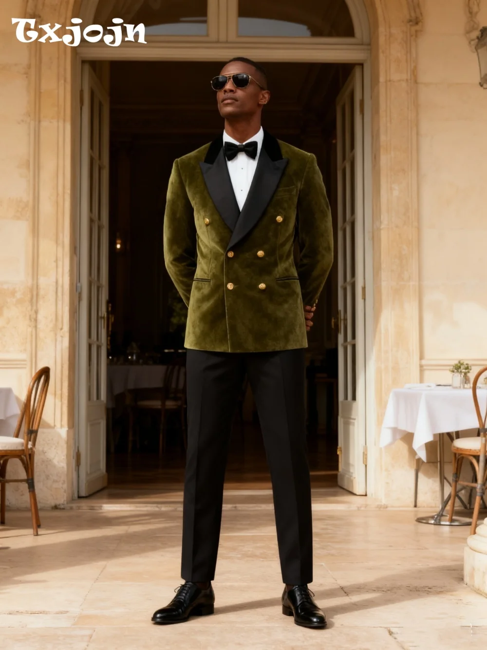 

Chic Velvet Men's Suit Set For Wedding Christmas Business 2026 2PCS Slim Fit New Year Suit Customized Trajes Para Hombre