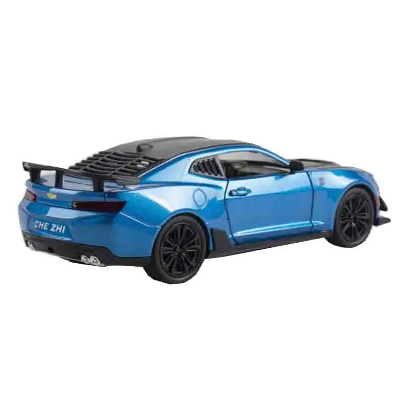 Modelo de coche deportivo Camaro fundido a presión de aleación 1:24, vehículo de juguete, simulación de sonido, luz, colección de juguetes para niños, regalos