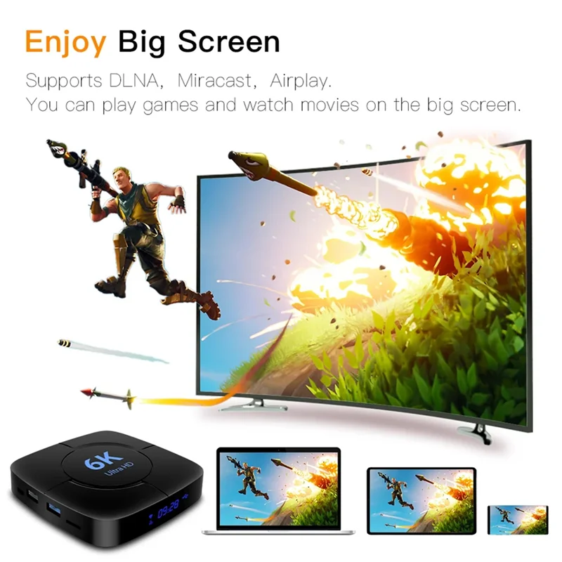 

Smart 6K TV Box Android 10 Allwinner H616 Wifi BT 32GB 6K 4K HD Video Media Player Set