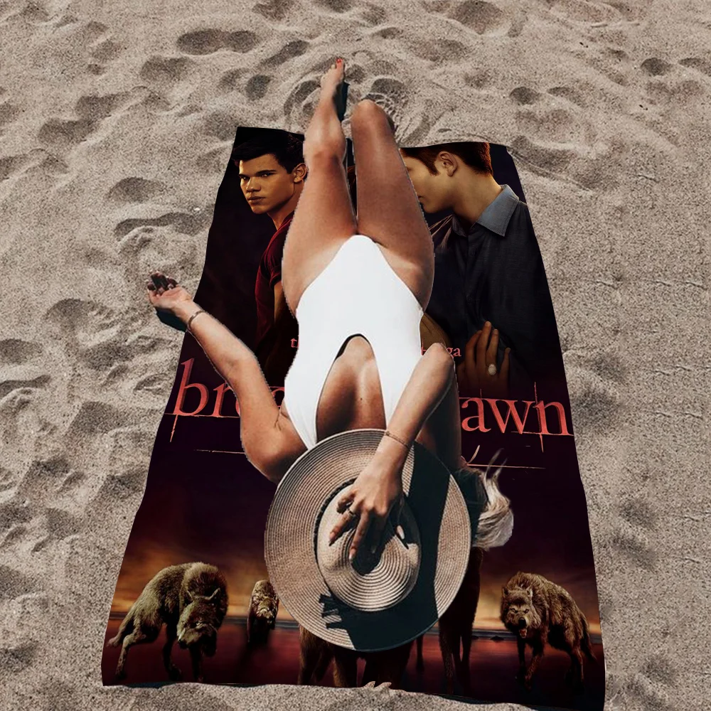 

Movie Twilight Edward Bella Microfiber Beach Towel Absorbent Quick Dry Soft Yoga Swimming Resort Mountain Climbing Towel