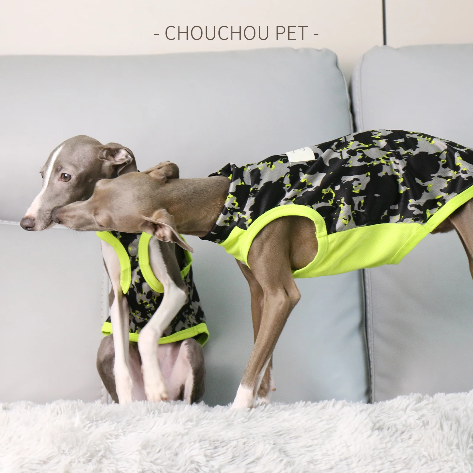 Pet breathable summer vest camouflage color matching light sun protection dog clothes Italian Greyhound Whippet small and medium