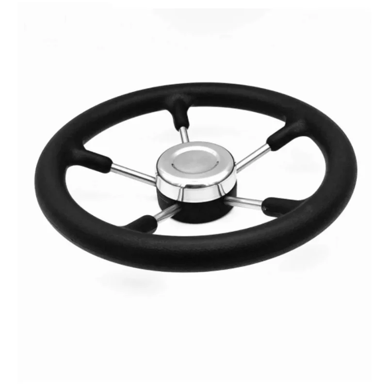 Boat Accessories Marine 13-1/2inch Boat Stainless Steel Steering Wheel With Polyurethane Foam Black Fits 3/4inch Shaft