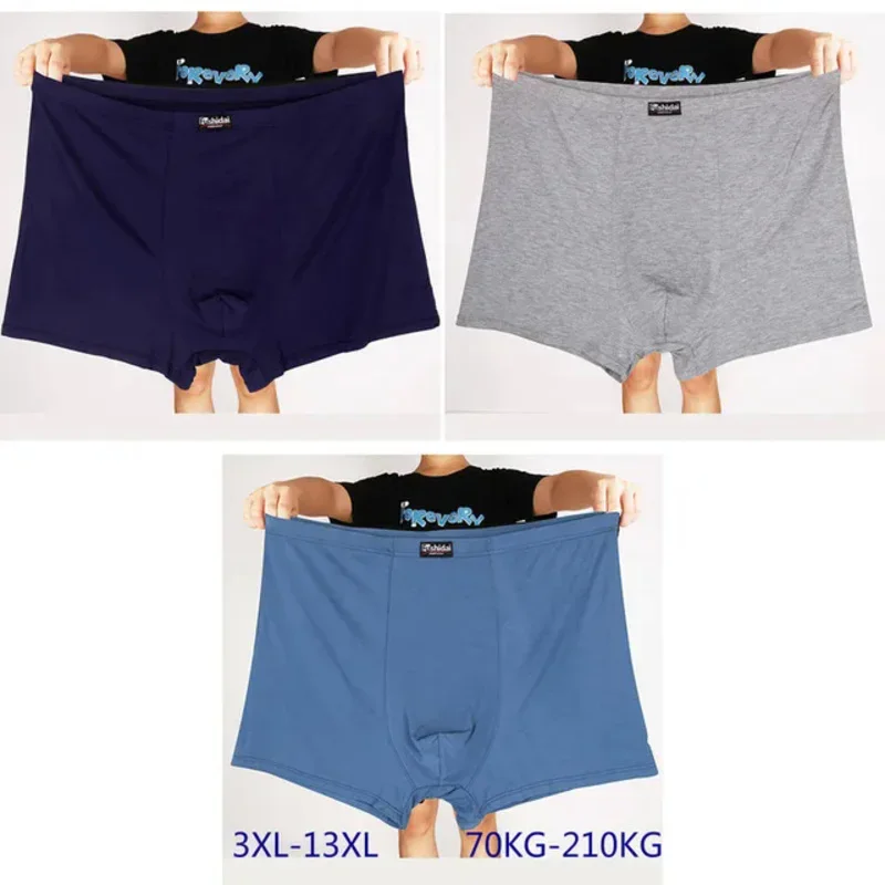 Celana Pendek Boxer Katun Pria 13XL Pakaian Dalam Sejuk Ukuran Besar L-13XL Boxer Pria Besar Lembut 3 Pak Ukuran Diperpanjang