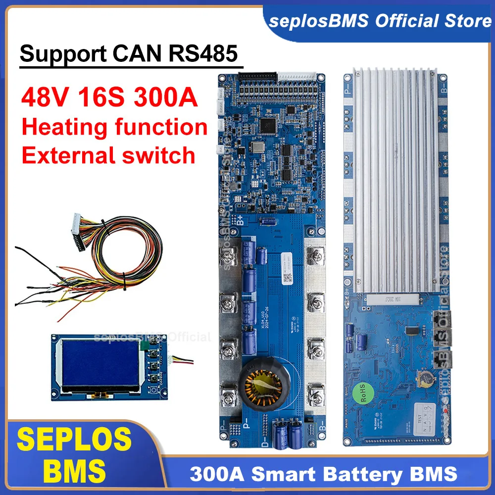 

Seplos BMS 3.0 300A 48V 16S CAN Touch Screen CAN RS485 Battery System With Bluetooth LCD Screen Smart BMS Li-Ion LiFePO4 Battery