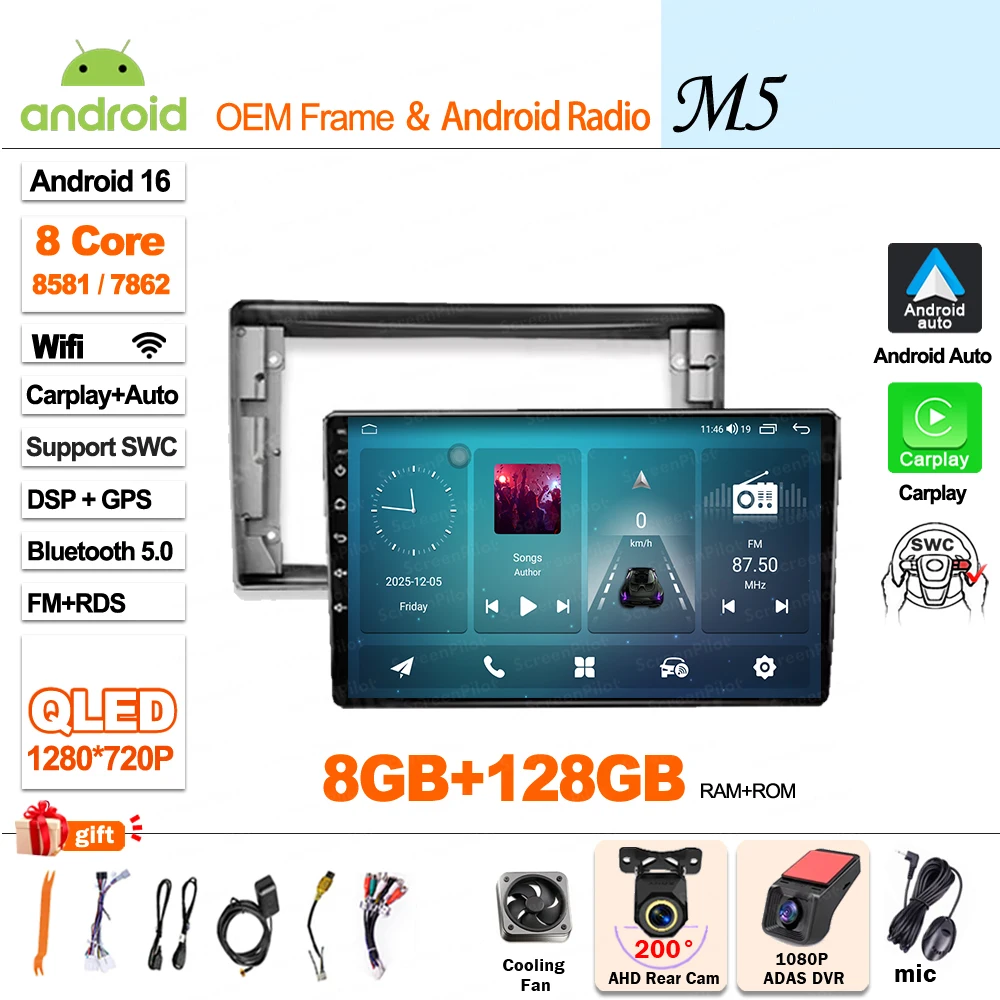 For Toyota Avensis T25 2002 - 2008 Android 16 Multimedia Video Player 2 Din GPS Navigation Mirror Link Wireless Android Auto 5G image 3
