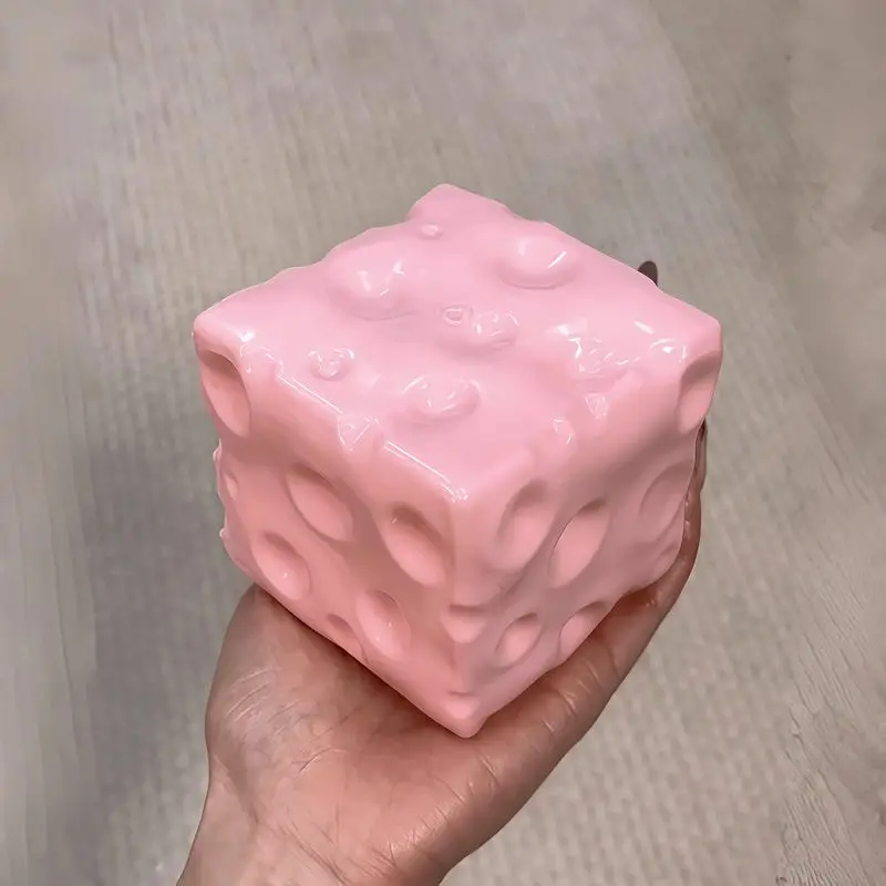 Mini-Käsewürfel-Stressball, großer formbarer Käse-Quetschball, nicht springender Fidget-Spielzeug, ASMR sensorisches Anti-Stress-Spielzeug, Geschenke für Erwachsene