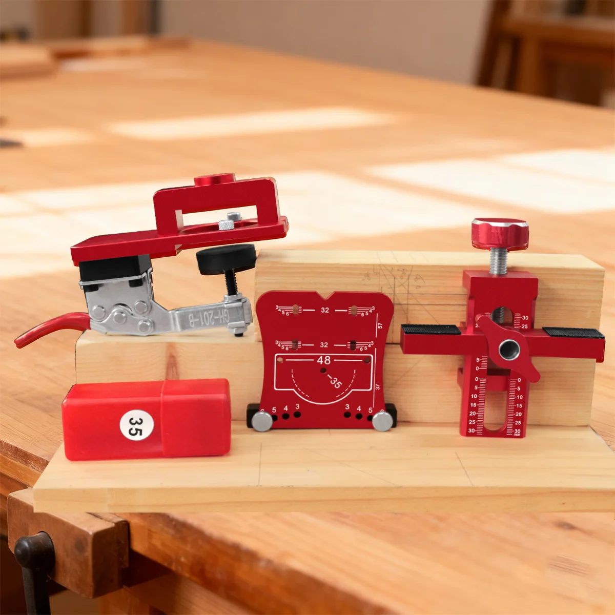 35mm Concealed Hinge & Cabinet Door Installation kit Versatile Cabinet Door Positioning Tool for Cabinets Doors Hinges Mounting