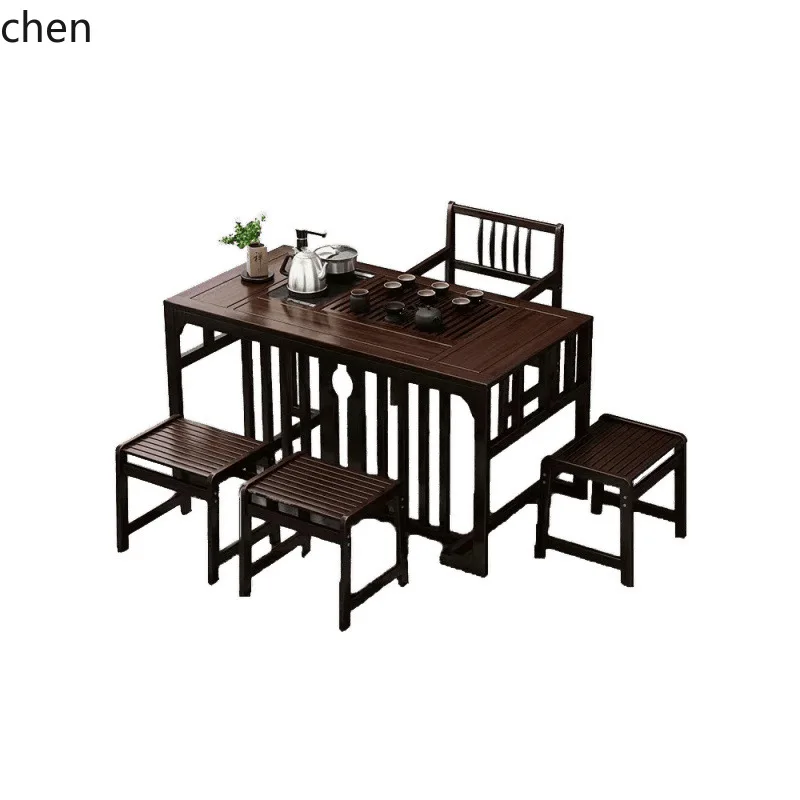 ZML Home Tea Living Room Small Table Small Apartment Table and Chair Set New Chinese Style Tea Table Tea Brewing Set Integrated