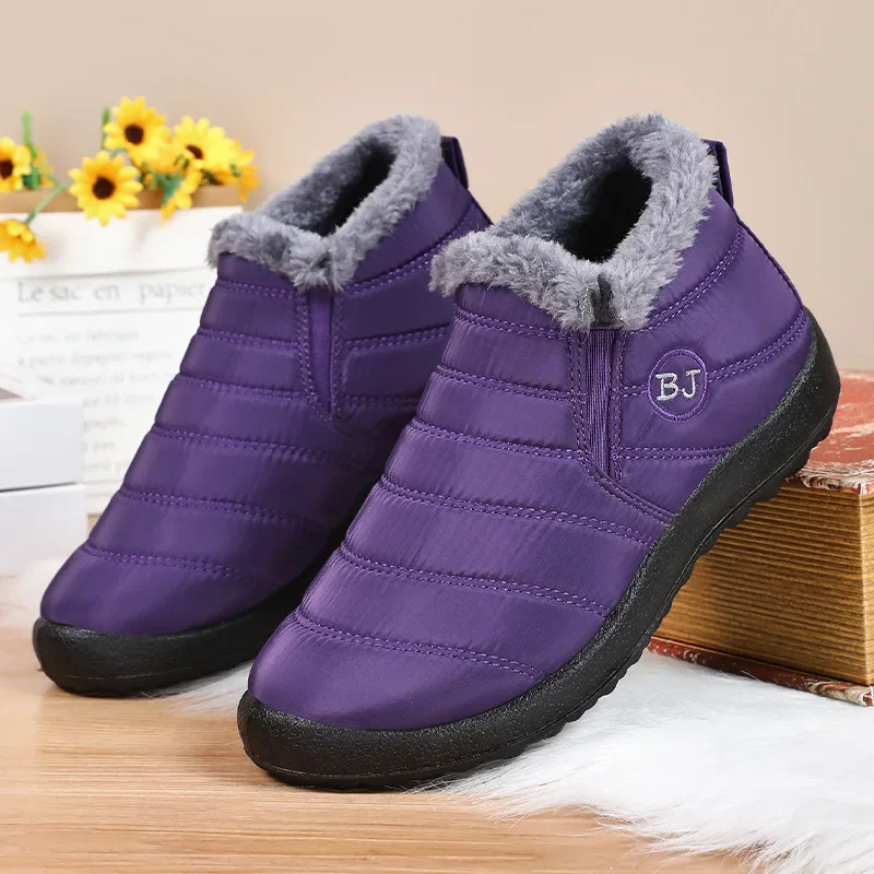 Cotton shoes, winter new couple snow boots with plush and thick cotton boots, polyurethane warm and casual walking shoes