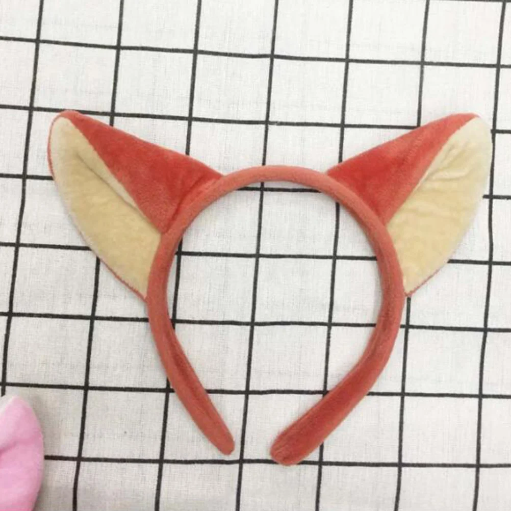 2 Pcs Fox Ears Headband Girls Headbands Foxes Cosplay Headpiece Animal Headgear Hair Clip Fabric Headdress