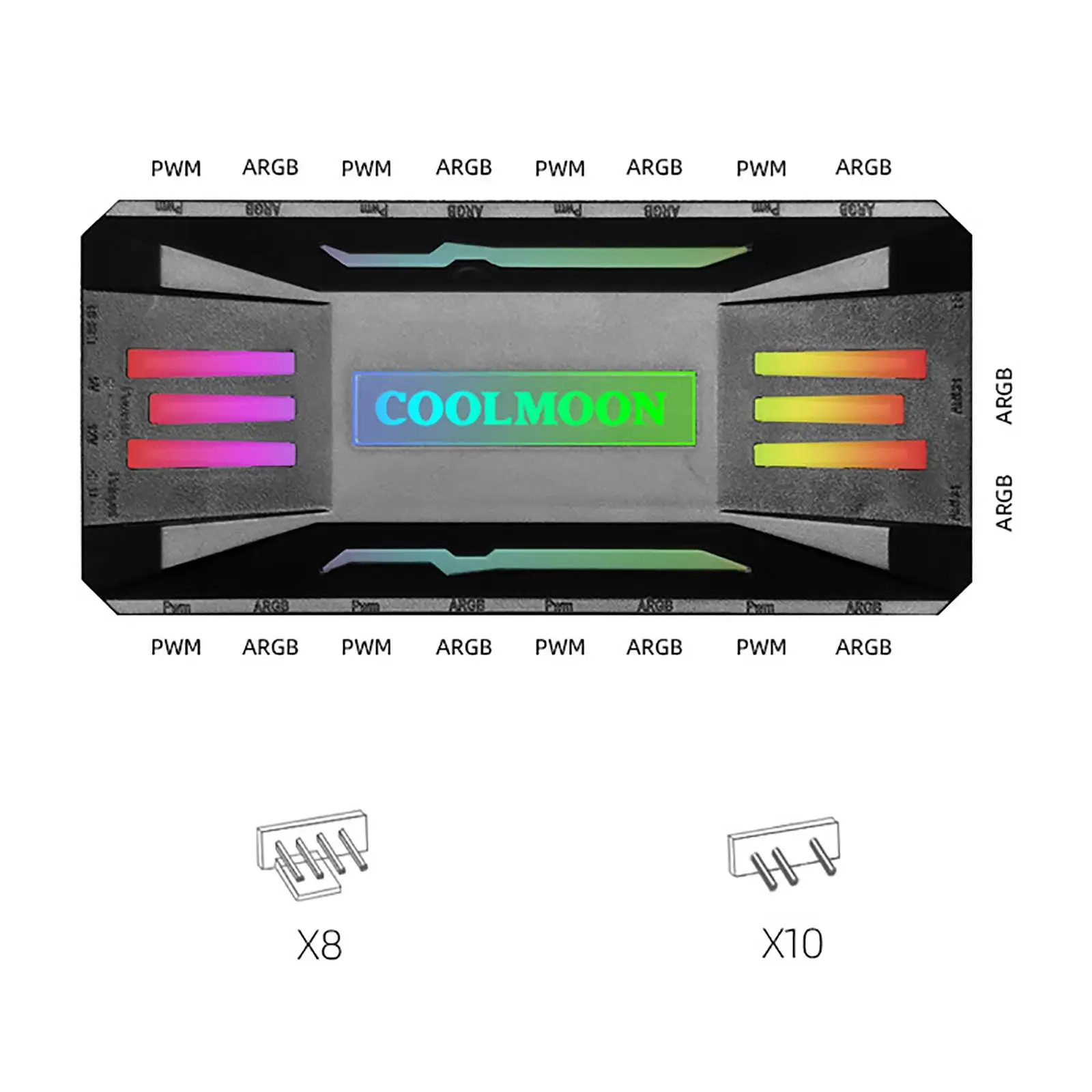 PWM ARGB Music Intelligent PWM Temperature Control Cooling Fan RGB Controller, for Computer 5V3-Pin ARGB for Gigabyte