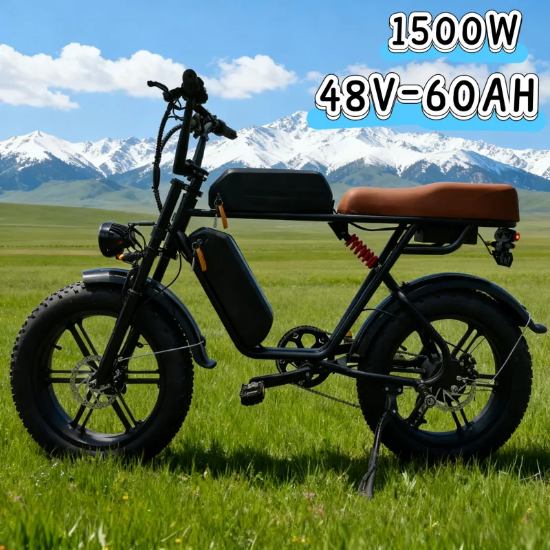 

20-inch electric bicycle equipped with 1500W motor, 48V 60AH battery, super long battery life, adult sports off-road motorcycle