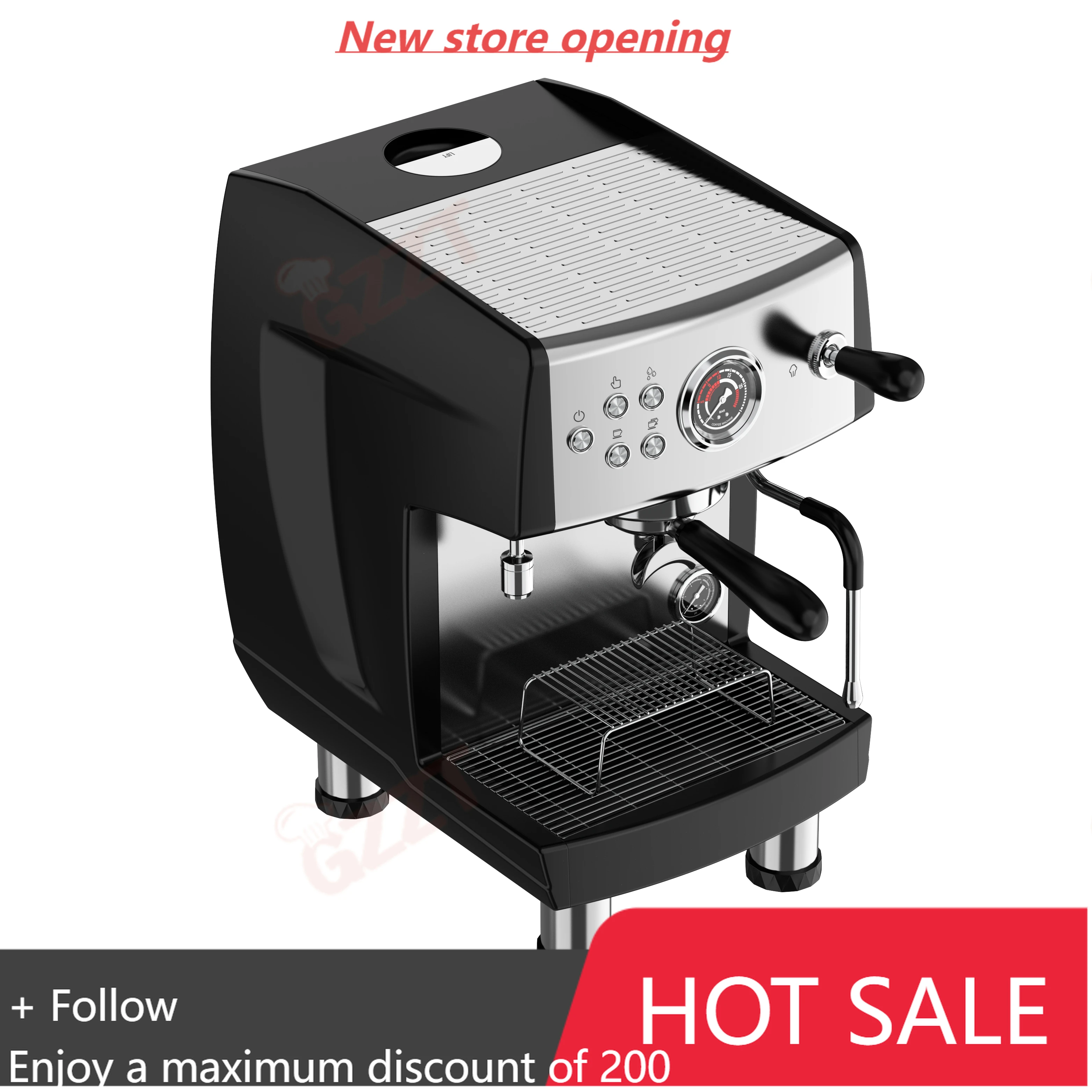 

Резервуар для воды 3,6 литра, 52 чашки/часовая полуавтоматическая коммерческая кофемашина для эспрессо для бизнеса, кофеварка для капучино, латте